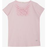Breeze Kız Çocuk Tişört Güpürlü Fitilli 4-8 Yaş, Pembe - 7 Yaş