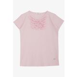 BREEZE Kız Çocuk Tişört Güpürlü Fitilli 4-8 Yaş, Pembe