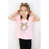 Breeze Kız Çocuk Tişört Havalı Kız Baskılı 2-6 Yaş, Pembe - 4 Yaş