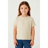 Breeze Kız Çocuk Tişört Kemer Boy Basic 9-14 Yaş, Bej - 12 Yaş