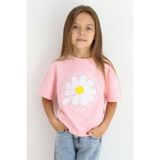 Breeze Kız Çocuk Tişört Papatya Baskılı 7-12 Yaş, Pembe - 10 Yaş