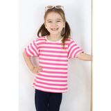 Breeze Kız Çocuk Tişört Patlı Çizgili 1-4 Yaş, Pembe - 1 Yaş