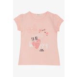 BREEZE Kız Çocuk Tişört Sevimli Kuş Baskılı Kalpli 1-4 Yaş, Pembe