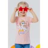 Breeze Kız Çocuk Tişört Sihirli Unicorn Baskılı 1.5-5 Yaş, Somon - 2 Yaş