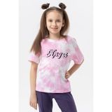 Breeze Kız Çocuk Tişört Yazı Baskılı 8-14 Yaş, Pembe - 10 Yaş