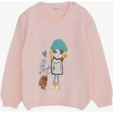 Breeze Kız Çocuk Triko Kazak Pullu Nakışlı Kız Baskılı 1.5-5 Yaş, Pudra - 1,5 Yaş