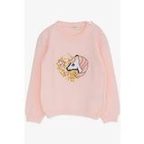 Breeze Kız Çocuk Triko Kazak Pullu Unicorn Baskılı 1.5-5 Yaş, Pudra