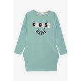 BREEZE Kız Çocuk Tunik Mutluluk Temalı Yazı Baskılı 8-12 Yaş, Mint Yeşili