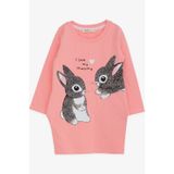 Breeze Kız Çocuk Tunik Tavşan Desenli 1.5-5 Yaş, Pembe