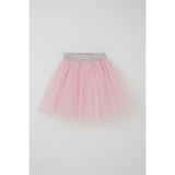 Breeze Kız Çocuk Tütü Etek Beli Sim Detaylı Lastikli 5-10 Yaş, Pembe - 9 Yaş