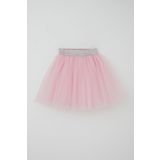 Breeze Kız Çocuk Tütü Etek Beli Sim Detaylı Lastikli 5-10 Yaş, Pembe