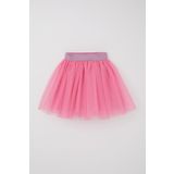 Breeze Kız Çocuk Tütü Etek Simli Beli Lastikli 5-10 Yaş, Pembe