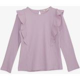 Breeze Kız Çocuk Uzun Kollu Bluz Fırfırlı 4-8 Yaş, Açık Lila - 4 Yaş