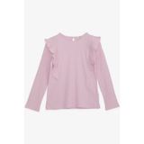 Breeze Kız Çocuk Uzun Kollu Bluz Fırfırlı 4-8 Yaş, Pembe