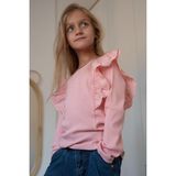 Breeze Kız Çocuk Uzun Kollu Bluz Güpür Çiçek Nakışlı 3-7 Yaş, Pembe - 3 Yaş