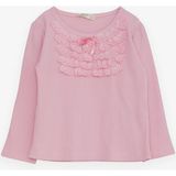 Breeze Kız Çocuk Uzun Kollu Bluz Güpürlü Fiyonklu 3-8 Yaş, Pembe - 3 Yaş