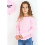 Breeze Kız Çocuk Uzun Kollu Bluz Yanları Büzgülü 8-14 Yaş, Pudra - 8 Yaş