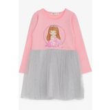 Breeze Kız Çocuk Uzun Kollu Elbise Pullu Kız Baskılı 1.5-5 Yaş, Pembe