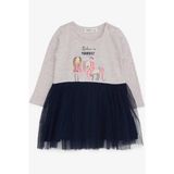Breeze Kız Çocuk Uzun Kollu Elbise Unicorn 1.5-5 Yaş, Bej Melanj - 2 Yaş