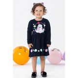 Breeze Kız Çocuk Uzun Kollu Elbise Unicorn Baskılı Lacivert (1.5-5 Yaş) - 1,5 Yaş