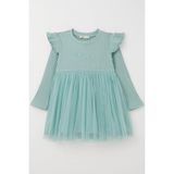 Breeze Kız Çocuk Uzun Kollu Elbise Yazı Nakışlı 1.5-5 Yaş, Mint Yeşili - 1,5 Yaş