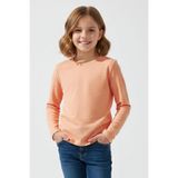 Breeze Kız Çocuk Uzun Kollu Tişört Basic 9-14 Yaş, Somon