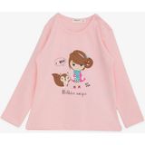 Breeze Kız Çocuk Uzun Kollu Tişört Dostluk Temalı Kız Baskılı 1-4 Yaş, Pembe - 1 Yaş