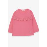 Breeze Kız Çocuk Uzun Kollu Tişört Fırıfırlı 3-8 Yaş, Pembe