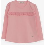 Breeze Kız Çocuk Uzun Kollu Tişört Güpürlü 1-4 Yaş, Pembe - 3 Yaş