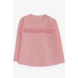 Breeze Kız Çocuk Uzun Kollu Tişört Güpürlü 1-4 Yaş, Pembe