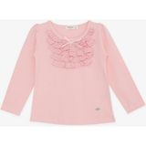 Breeze Kız Çocuk Uzun Kollu Tişört Güpürlü Fiyonklu 3-8 Yaş, Pembe - 3 Yaş