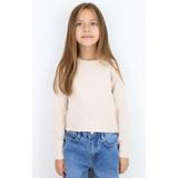 Breeze Kız Çocuk Uzun Kollu Tişört Kemer Boy Basic 8-14 Yaş, Bej - 12 Yaş