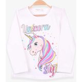 Breeze Kız Çocuk Uzun Kollu Tişört Unicorn 2-6 Yaş, Ekru - 2 Yaş