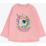 Breeze Kız Çocuk Uzun Kollu Tişört Unicorn Baskılı 1.5-5 Yaş, Pembe - 3 Yaş