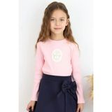 Breeze Kız Çocuk Uzun Kollu Tişört Vintage Dantel Fiyonk Aplikeli 5-10 Yaş, Pembe - 6 Yaş
