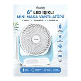 Breeze Mg-5146F Şarjlı Mini Masa Vantilatörü Led Işıklı 3 Kademeli Usb Type-C