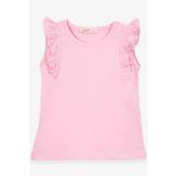 Breeze Pudra 3-7 Yaş Kolları Fırfırlı Kız Çocuk T-shirt