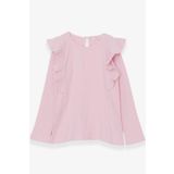 Breeze Pudra 6-12 Yaş Uzun Kollu Omuzu Fırfırlı Kız Çocuk Bluz
