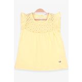 Breeze Sarı 4-8 Yaş Dantelli Kız Çocuk T-shirt