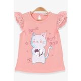 Breeze Somon 1-4 Yaş Kedicik Baskılı Kız Çocuk T-shirt
