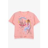 Breeze Somon 9-16 Yaş Kalpli Simli Baskılı Kız Çocuk T-shirt