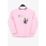 Breeze Somon Melanj 8-14 Yaş Uzun Kollu Baskılı Taşlı Kız Çocuk T-shirt