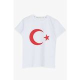 Breeze Türk Bayraklı Beyaz 4-14 Yaş Erkek Çocuk T-shirt