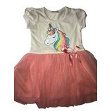 Breeze Unicorn Baskılı Kız Çocuk Elbise (3 Yaş, Pembe)