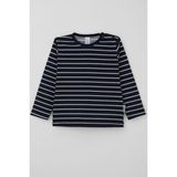 Breeze Uzun Kollu Tişört Lacivert Erkek Bebek İçin Regular Fit Çizgili Kaşkorse Kumaş - 2 Yaş
