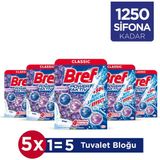 Bref Power Aktiv Katı Tuvalet Bloğu 5 Adet Lavanta Tekli (5'Li Set)