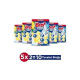 Bref Power Aktiv Katı Tuvalet Bloğu 5 Adet Limon Ikili (5'Lİ SET)