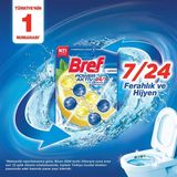 Bref Power Aktiv Limon Kokusuyla 5'li Set Tuvalet Bloğu 2500 Sifona Kadar Hijyenik Temizlik