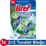 Bref WC Power Aktiv 2 Adet Katı Tuvalet Bloğu Çam Koku ile Hijyenik Temizlik Çözümü