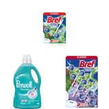 Bref WC Power Aktiv Çam Klozet + Perwoll Hassas Sıvı Çamaşır Deterjanı + Bref Power Active Çam ve Lavanta Kokulu